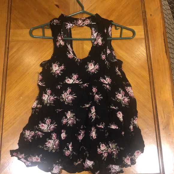 XS AE floral pattern top WITH CUTE COLLAR - Picture 3 of 6